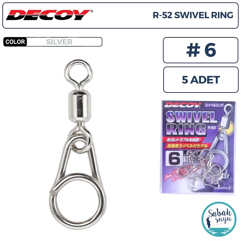 Decoy R-52 Swivel Ring Fırdöndülü Klips Silver #6 (100lb) (5 Adet)