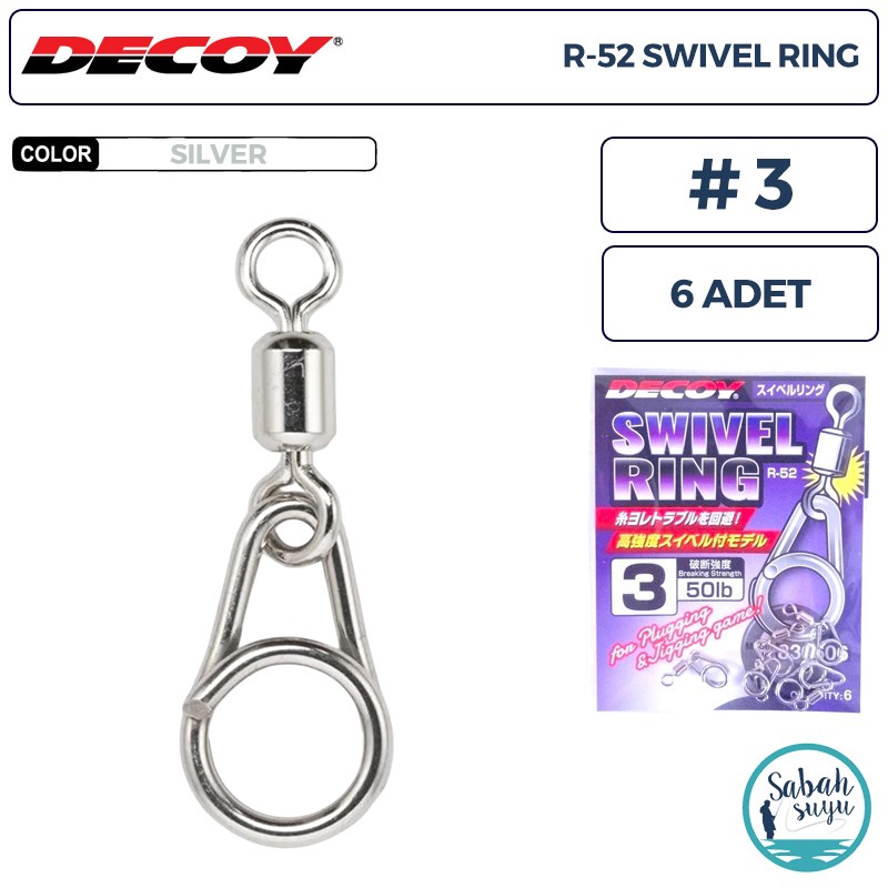 Decoy R-52 Swivel Ring Fırdöndülü Klips Silver #3 (50lb) (6 Adet)