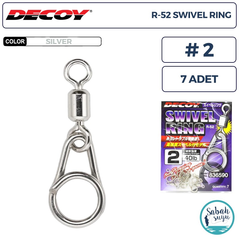 Decoy R-52 Swivel Ring Fırdöndülü Klips Silver #2 (40lb) (7 Adet)