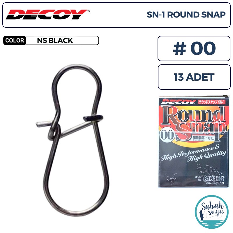 Decoy SN-1 Round Snap Klips BN #00 18lb (13 Adet)