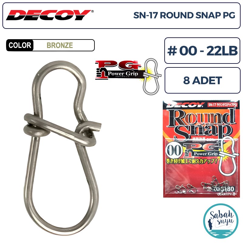 Decoy SN-17 Round Snap PG Klips #00 22lb Bronze (8 Adet)