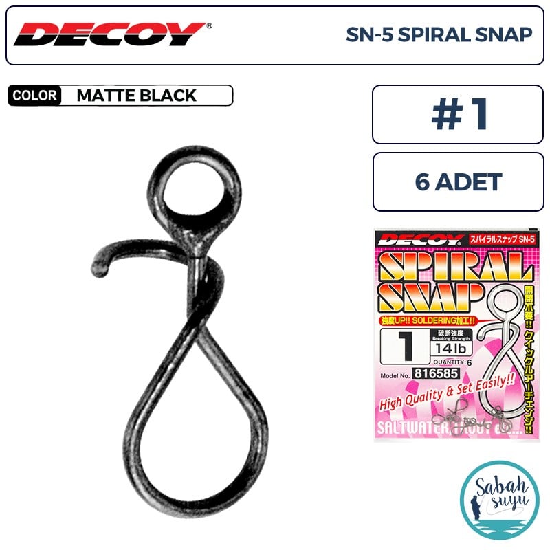 Decoy SN-5 Spiral Snap Klips #1 14lb (6 Adet)