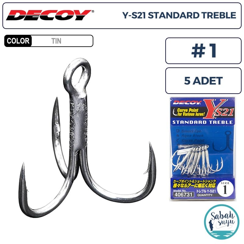 Decoy Y-S21 Standart Treble Üçlü İğne TIN #1 (5 Adet)
