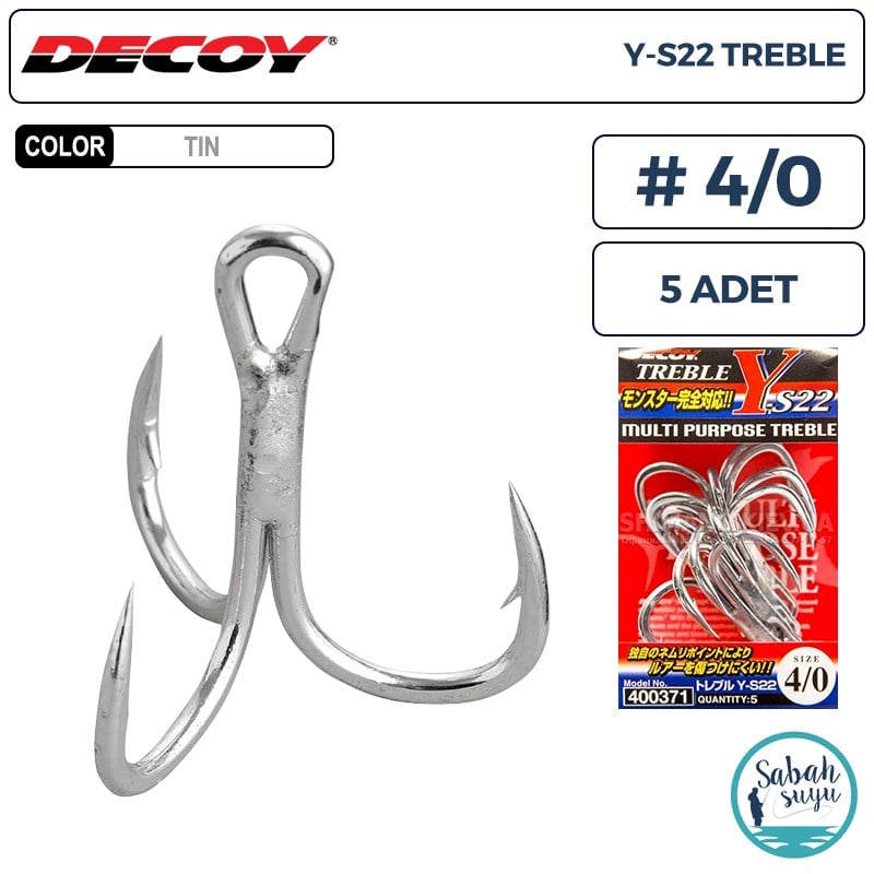 Decoy Y-S22 Standart Treble Üçlü İğne TIN #4/0 (5 Adet)