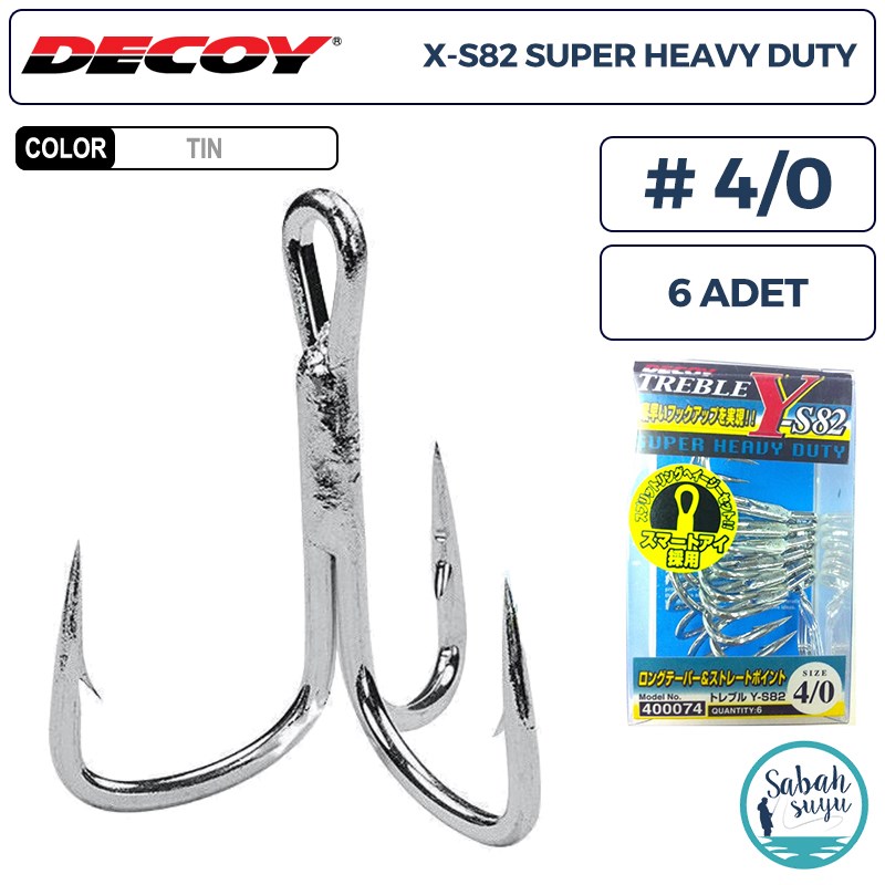 Decoy Y-S82 Super Heavy Duty Treble Üçlü İğne TIN #4/0 (6 Adet)