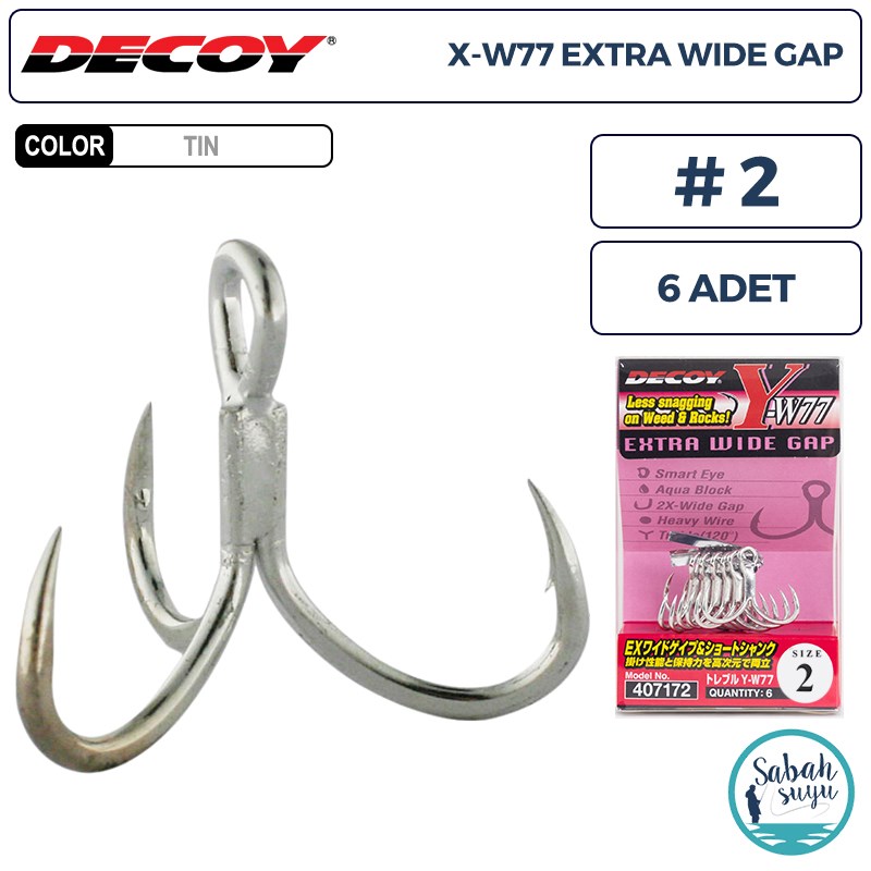 Decoy Y-W77 Curve Treble Üçlü İğne TIN #2 (6 Adet)