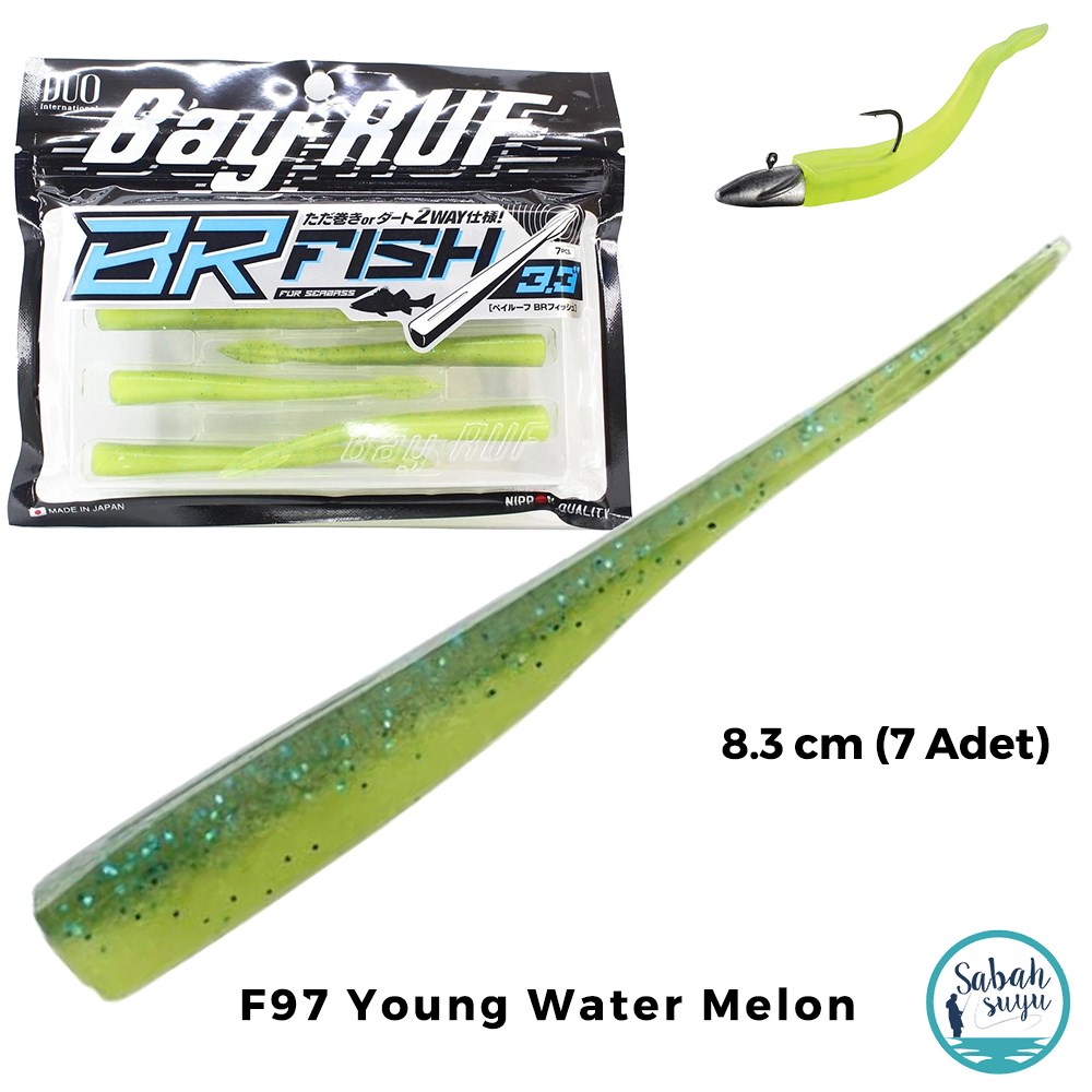 Duo Bay Ruf BR Fish 3.3 Silikon Kuyruk 8.3 cm F097 Young Water Melon (7 Adet)