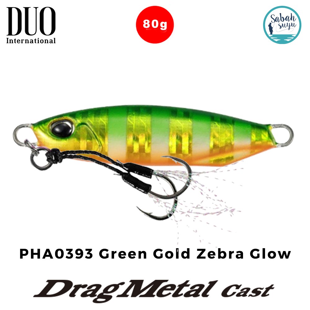 Duo Drag Metal Cast Jig 80gr. PHA0393 Green Gold Zebra Glow
