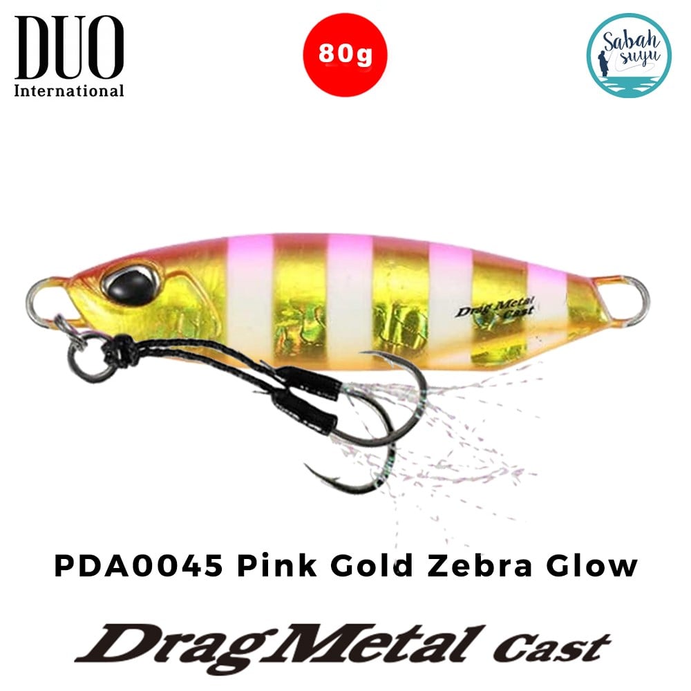 Duo Drag Metal Cast Jig 80gr. PDA0045 Pink Gold Zebra Glow