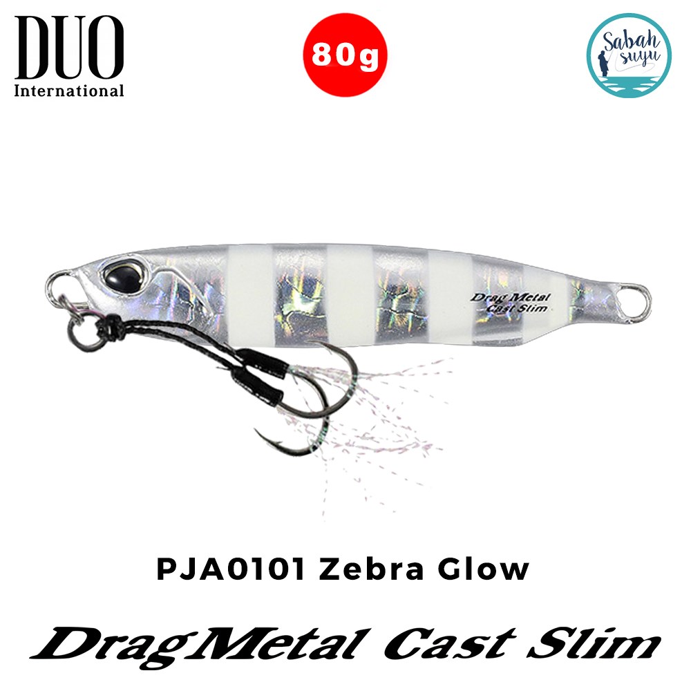 Duo Drag Metal Cast Slim Jig 80gr. PJA0101 Zebra Glow