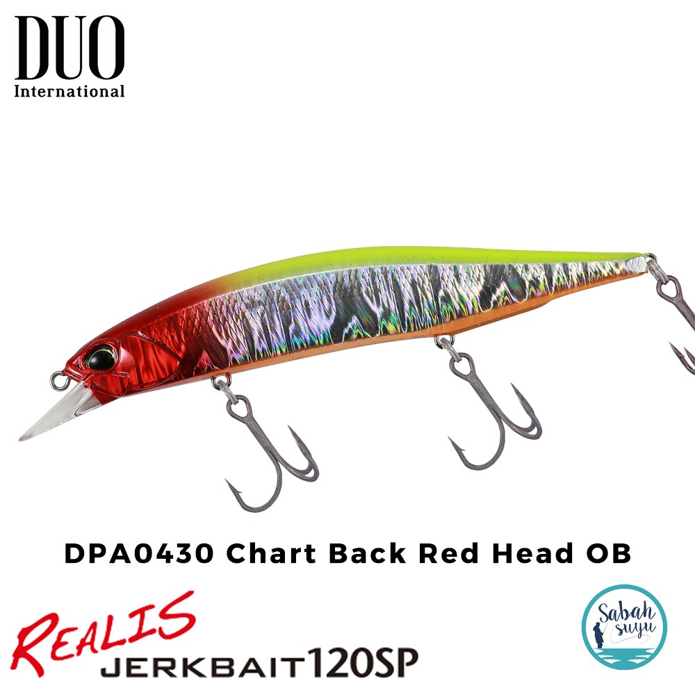 Duo Realis Jerkbait 120SP DPA0430 Chart Back Red Head OB