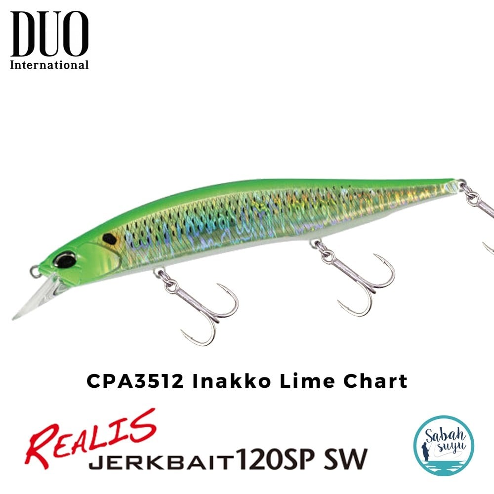 Duo Realis Jerkbait 120SP SW CPA3512 Inakko Lime Chart