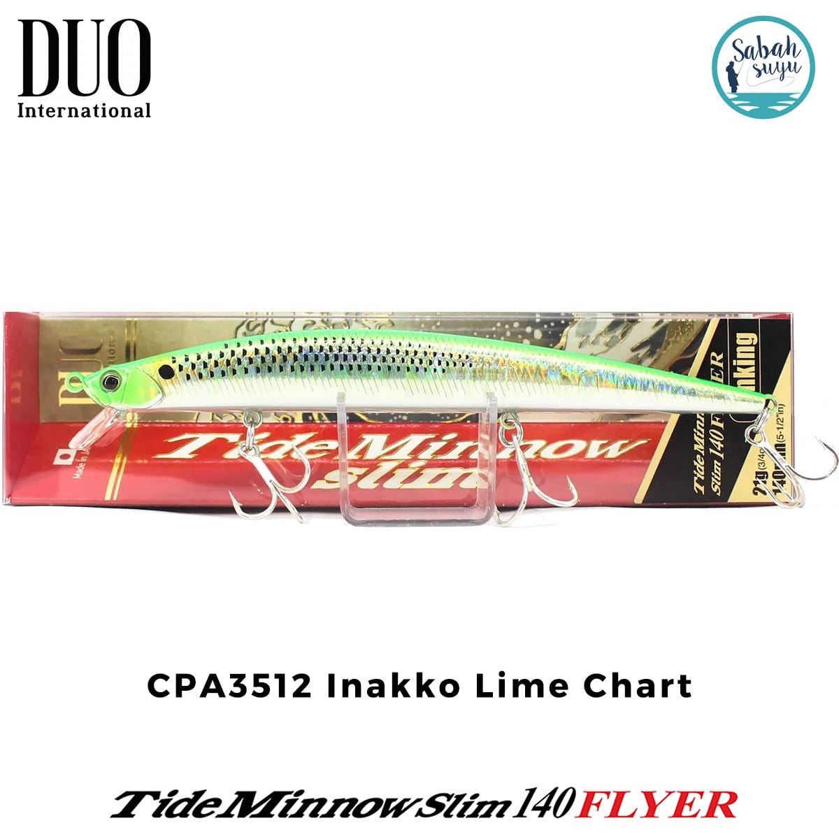 Duo Tide Minnow Slim 140 FLYER CPA3512 Inakko Lime Chart
