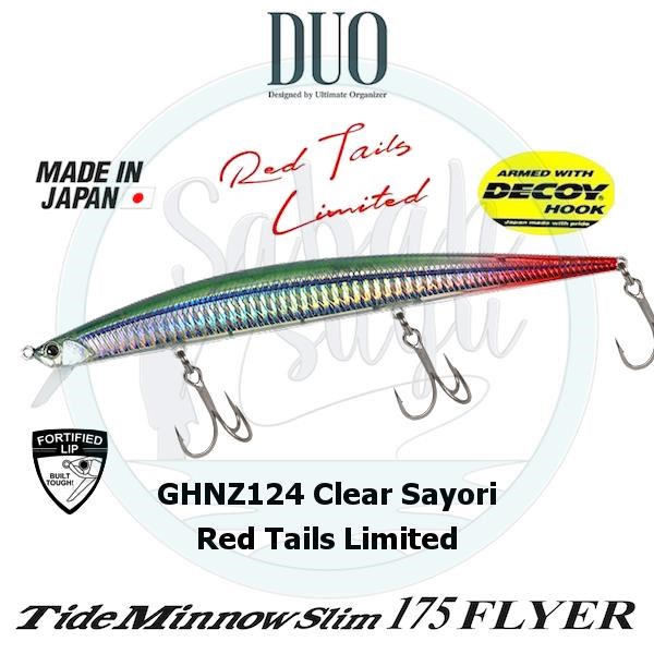 Duo Tide Minnow Slim 175 FLYER GHNZ124 Clear Sayori Red Tail Limited Sahte Balık