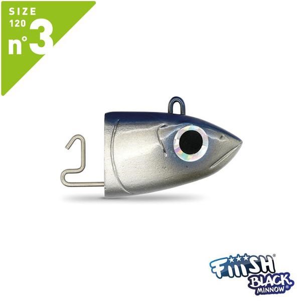Fiiish Black Minnow BM120/3 BM043 Jig Head Offshore 25gr Bleu