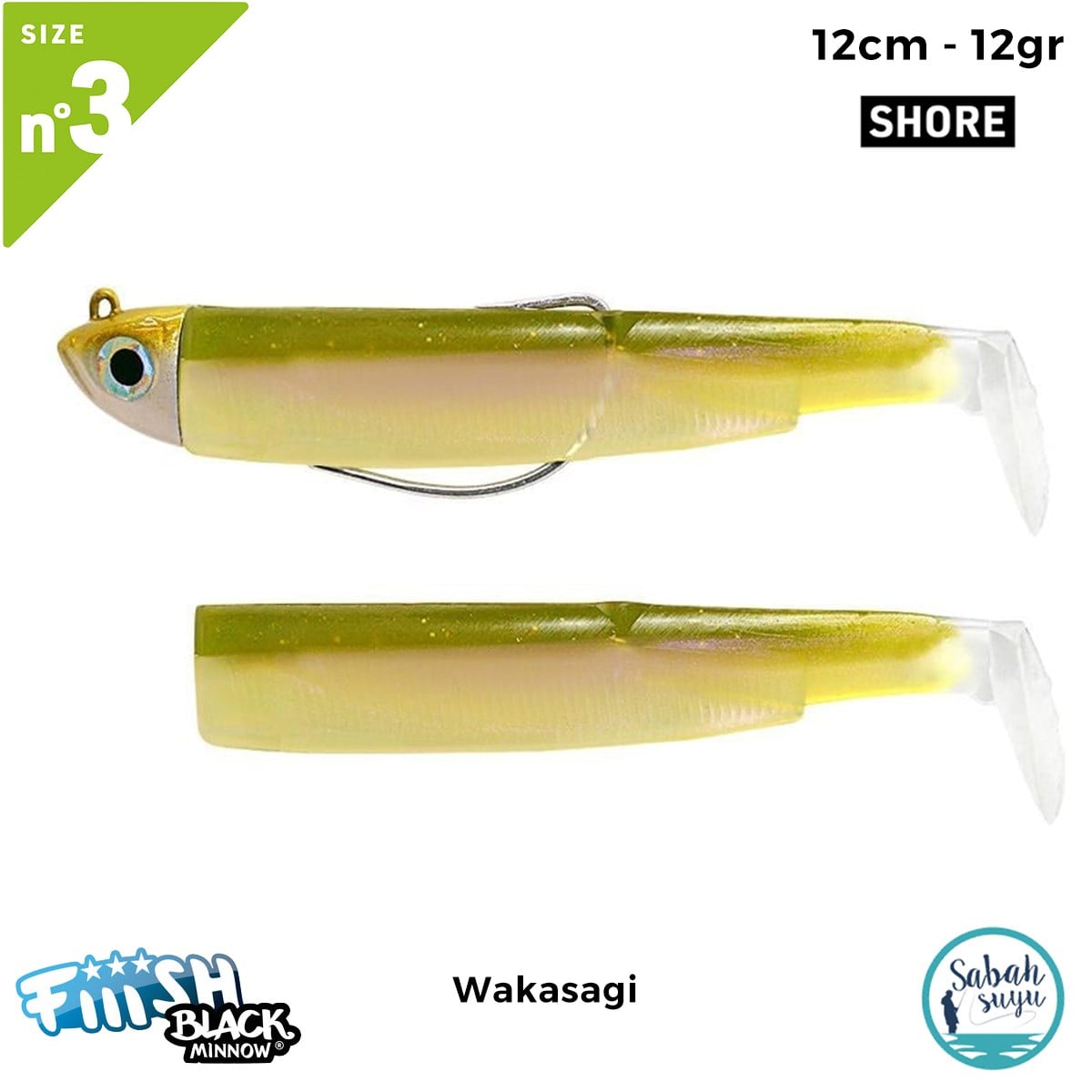Fiiish Black Minnow BM120/3 BM1604 Combo Shore 12cm 12gr Wakasagi
