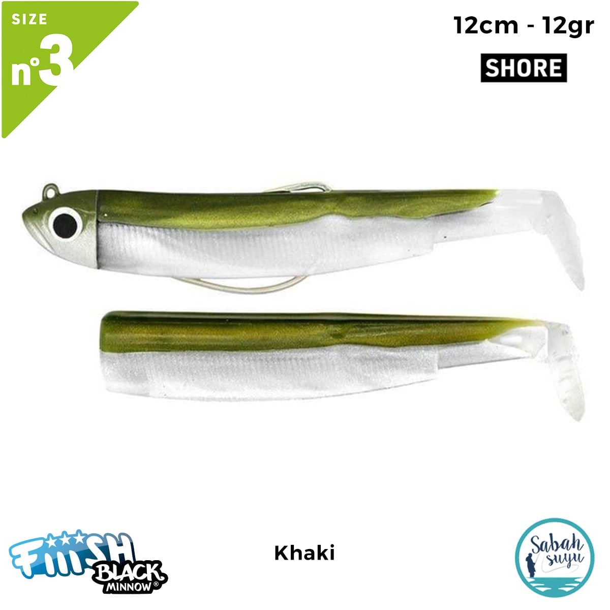 Fiiish Black Minnow BM120/3 BM194 Combo Shore 12cm 12gr Khaki