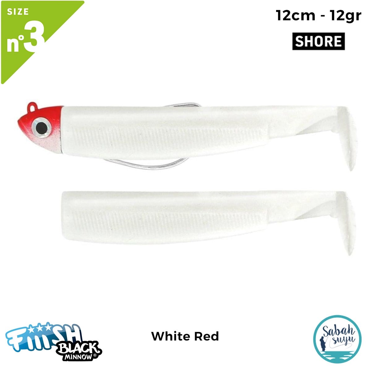 Fiiish Black Minnow BM120/3 BM505 Combo Shore 12cm 12gr White Red