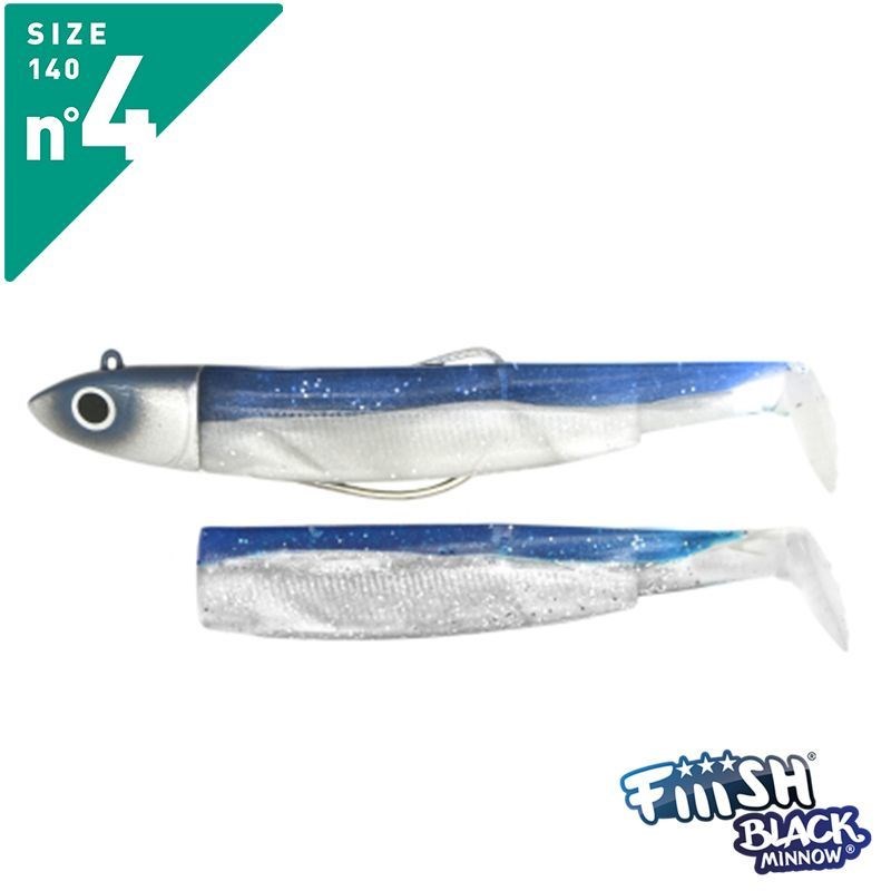 Fiiish Black Minnow BM140/4 BM200 Combo Offshore 14cm 40gr Bleu