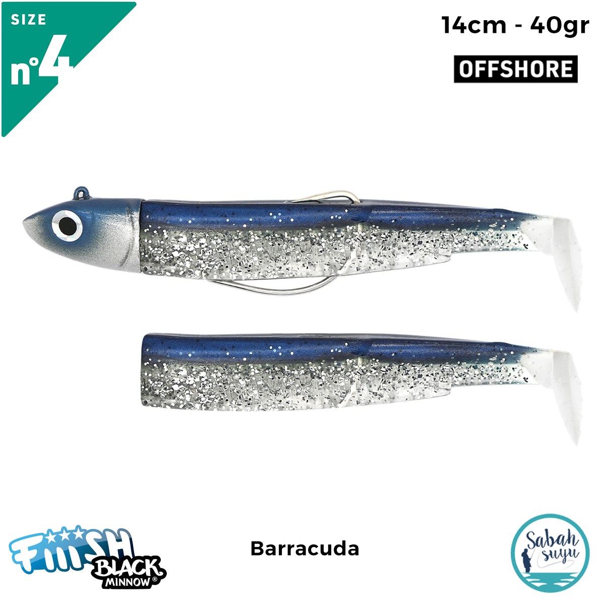 Fiiish Black Minnow BM140/4 BM3160 Combo Offshore 14cm 40gr Barracuda