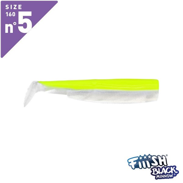 Fiiish Black Minnow BM160/5 BM209 3 X Corps (Gövde) 16cm Jaune Fluo Blanc