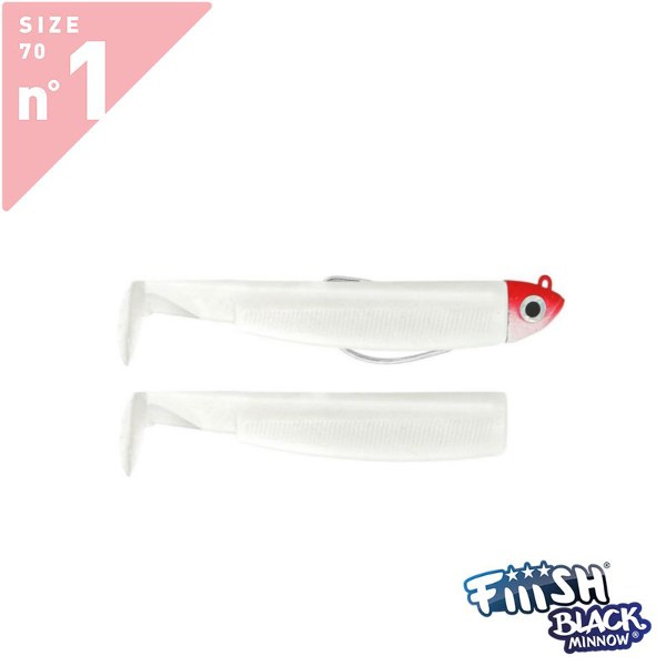 Fiiish Black Minnow BM70/1 BM494 Combo Offshore 7cm 6gr White Red
