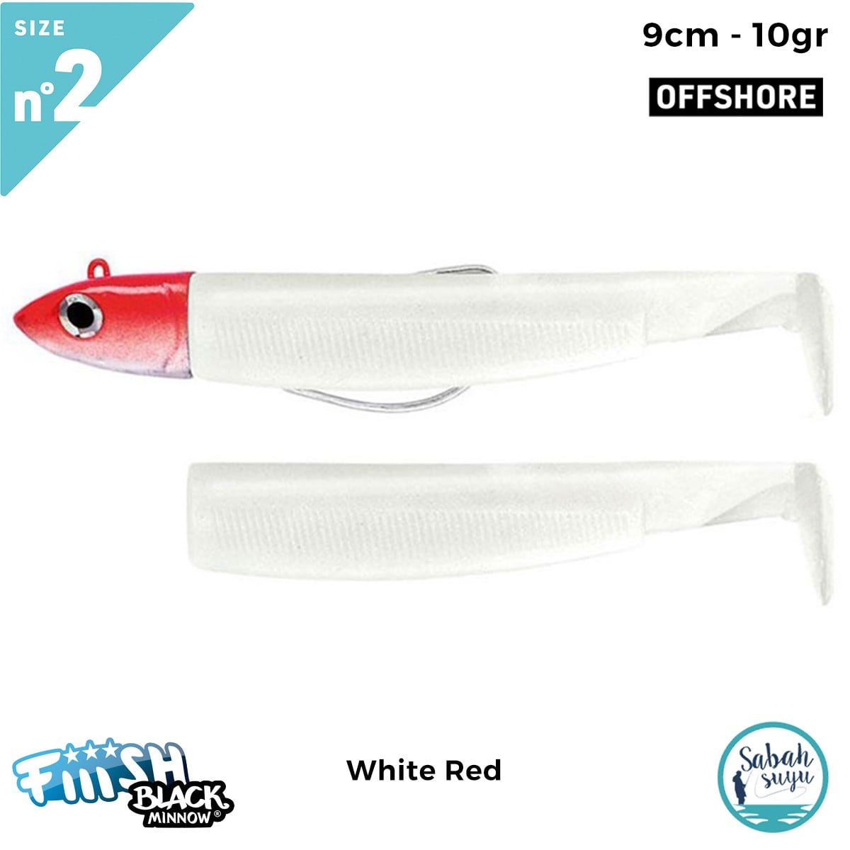 Fiiish Black Minnow BM90/2 BM497 Combo Offshore 9cm 10gr White Red