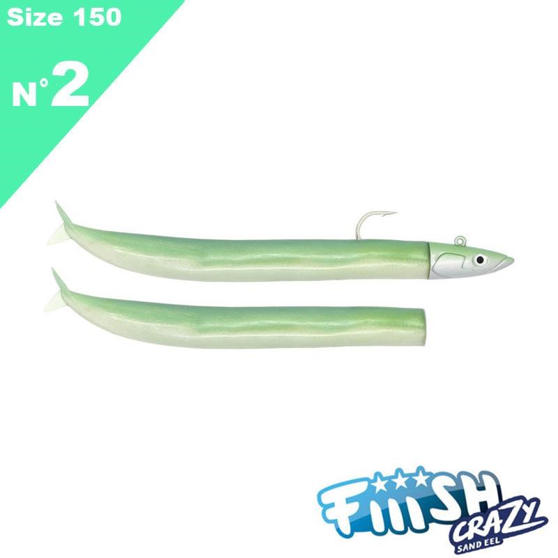 Fiiish Crazy Sand Eel CSE150/2 CSE219 Combo Shore 15cm 20gr Vert Nacre
