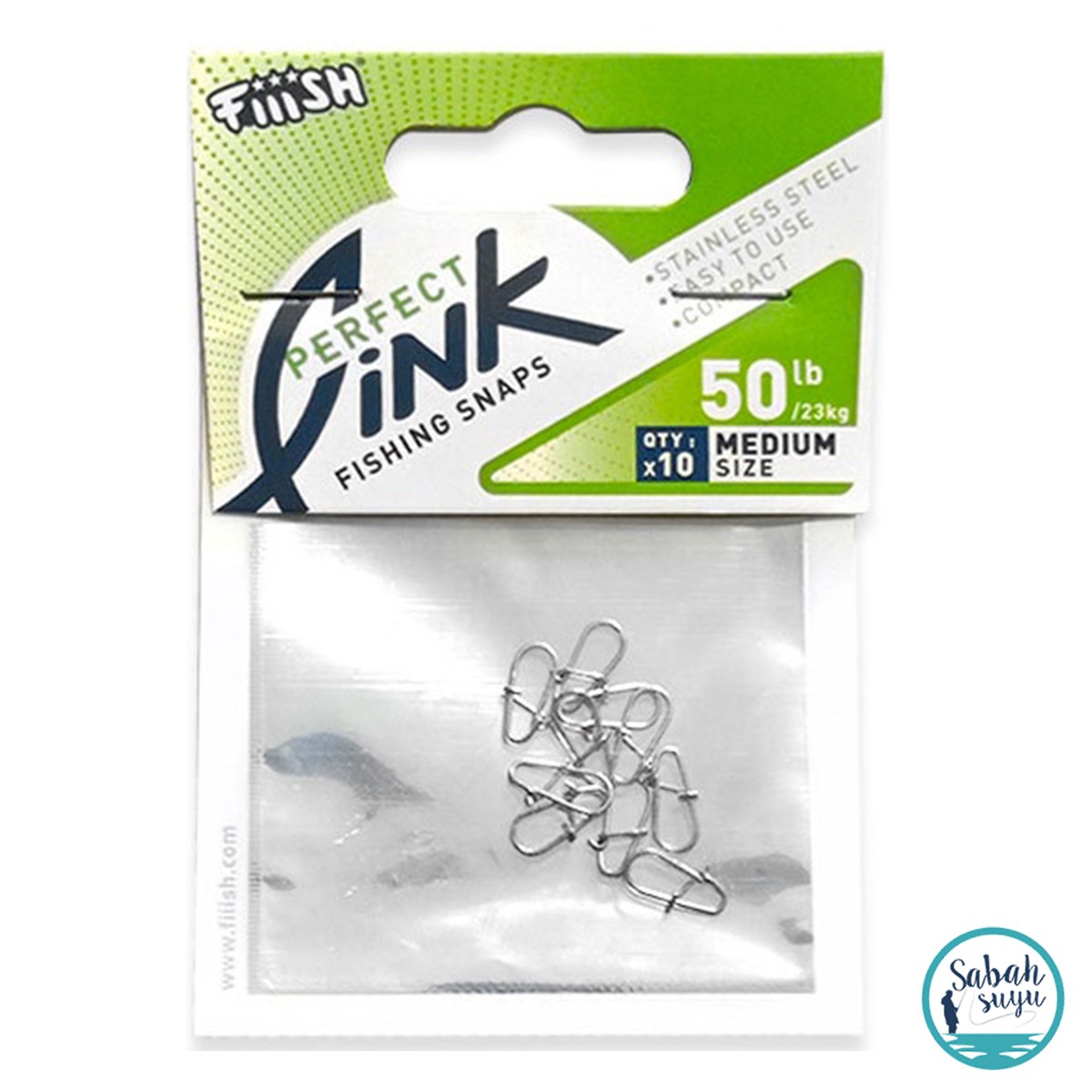 Fiiish GAM376 Perfect Link Snap Klips Medium 50lb