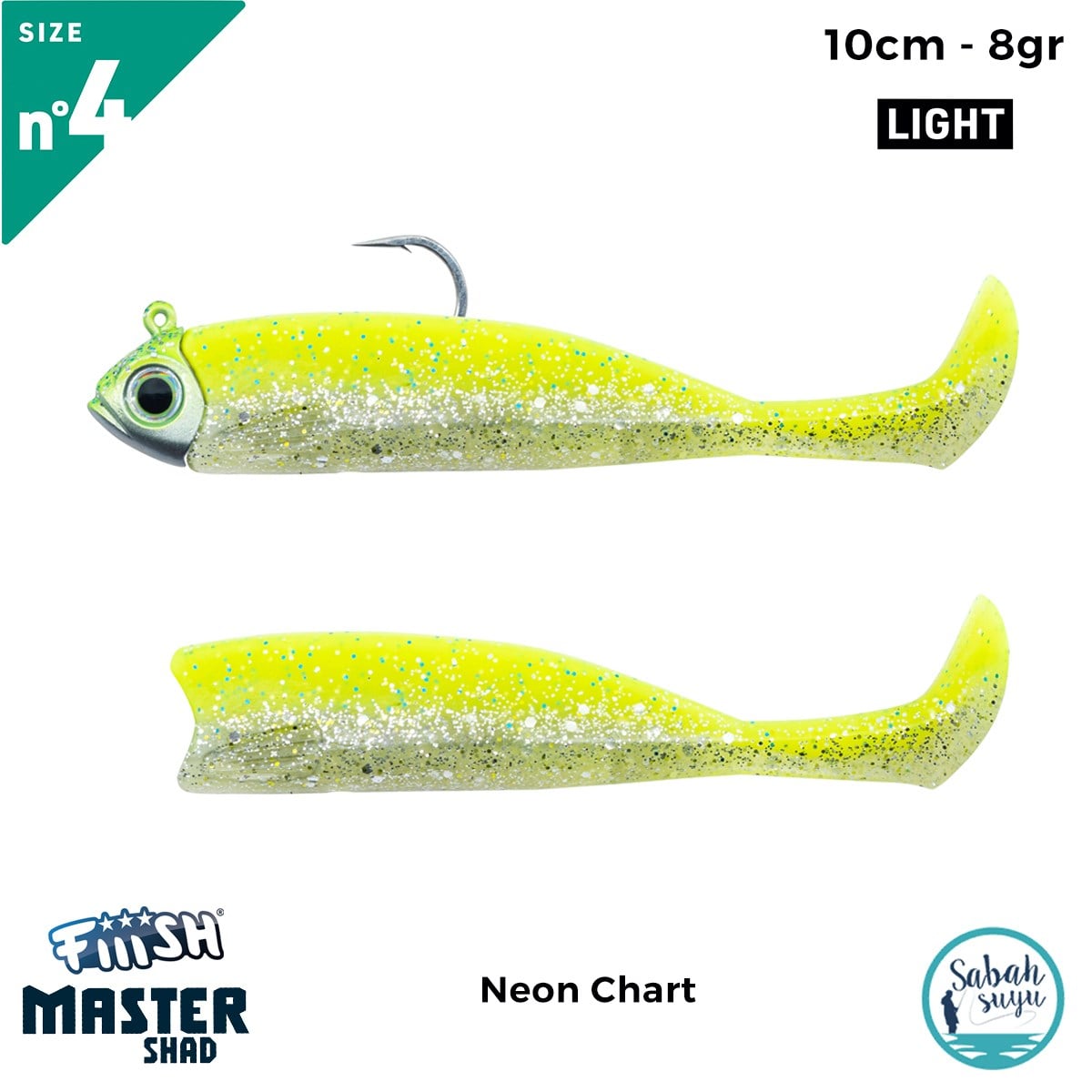Fiiish Master Shad MS100/4 MS4549 Combo Light 10cm 8gr Neon Chart