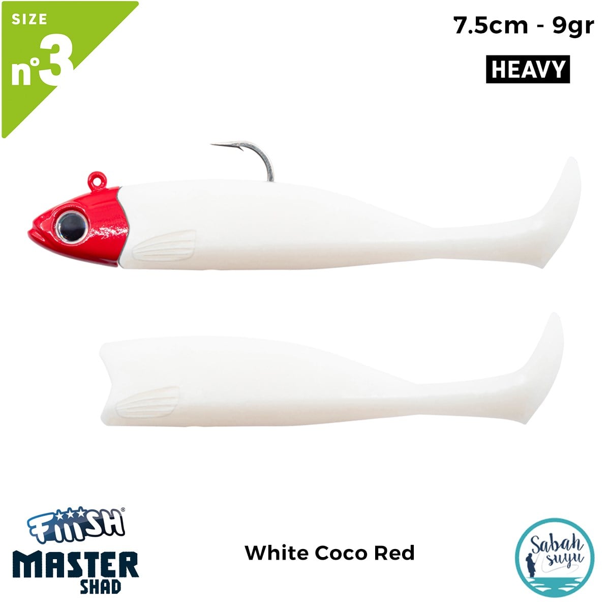 Fiiish Master Shad MS75/3 MS4507 Combo Heavy 7.5cm 9gr White Coco Red