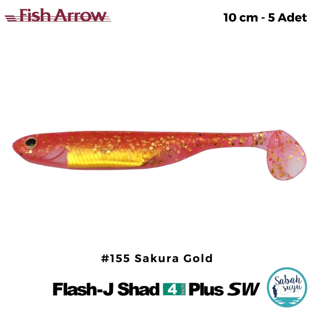 Fish Arrow Flash J Shad Plus SW 10cm (4'') #155 Sakura Gold Silikon Balık (5 Adet)