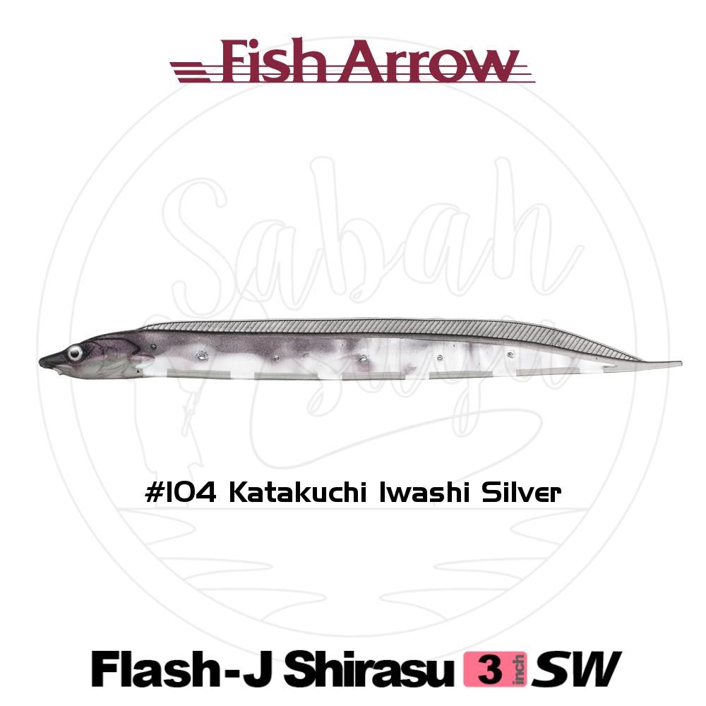 Fish Arrow Flash J Shirasu 7.5cm SW #104 Katakuchi Iwashi Silver Sahte Balık