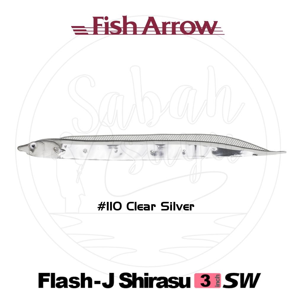 Fish Arrow Flash J Shirasu 7.5cm SW #110 Clear Silver Sahte Balık