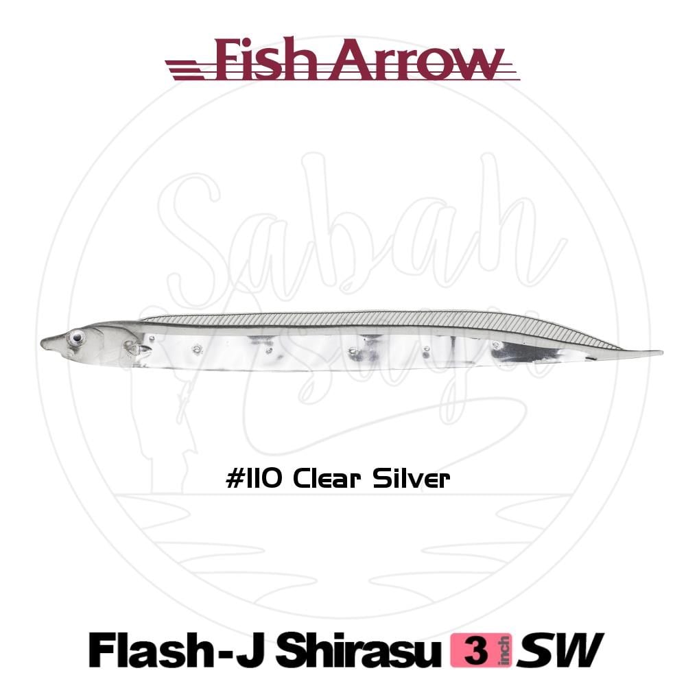 Fish Arrow Flash J Shirasu 7.5cm SW #110 Clear Silver Sahte Balık
