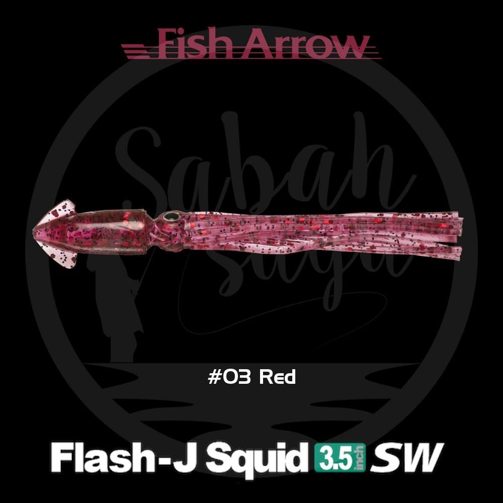 Fish Arrow Flash J Squid 9cm SW #03 Red Silikon Kalamar (5 Adet)