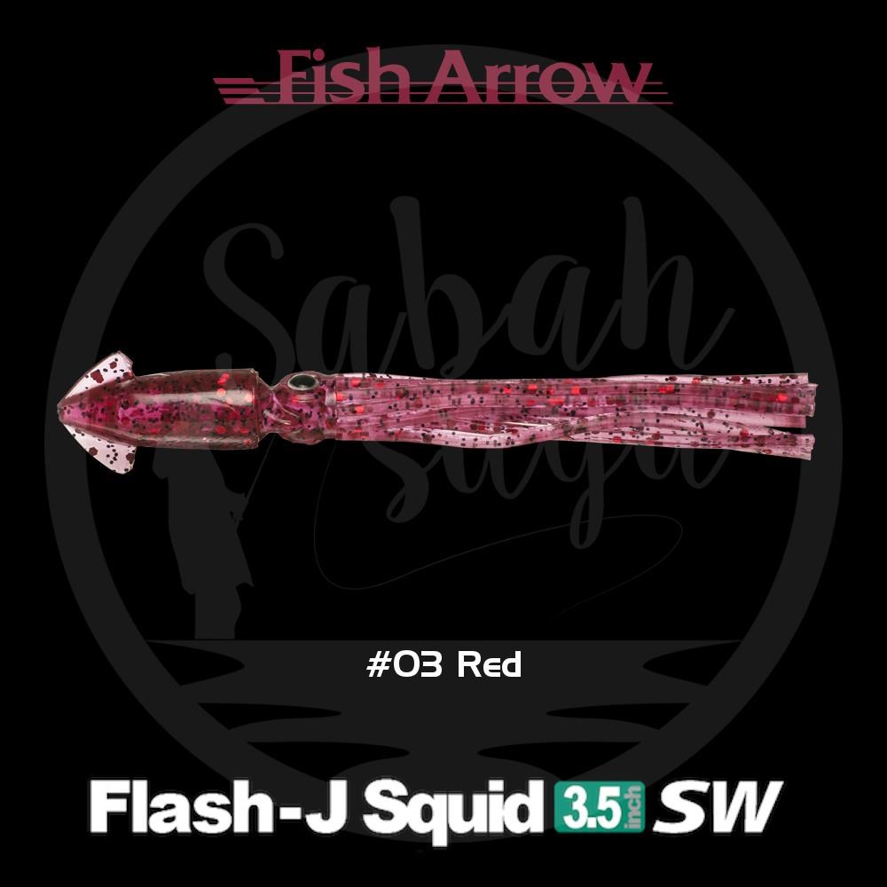 Fish Arrow Flash J Squid 9cm SW #03 Red Silikon Kalamar (5 Adet)