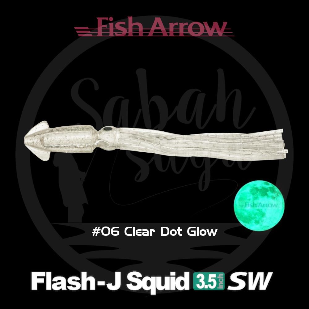 Fish Arrow Flash J Squid 9cm SW #06 Clear Dot Glow Silikon Kalamar (5 Adet)