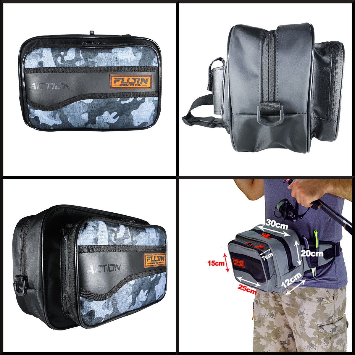 Fujin Action Bag Black Camo Spin & LRF Çantası