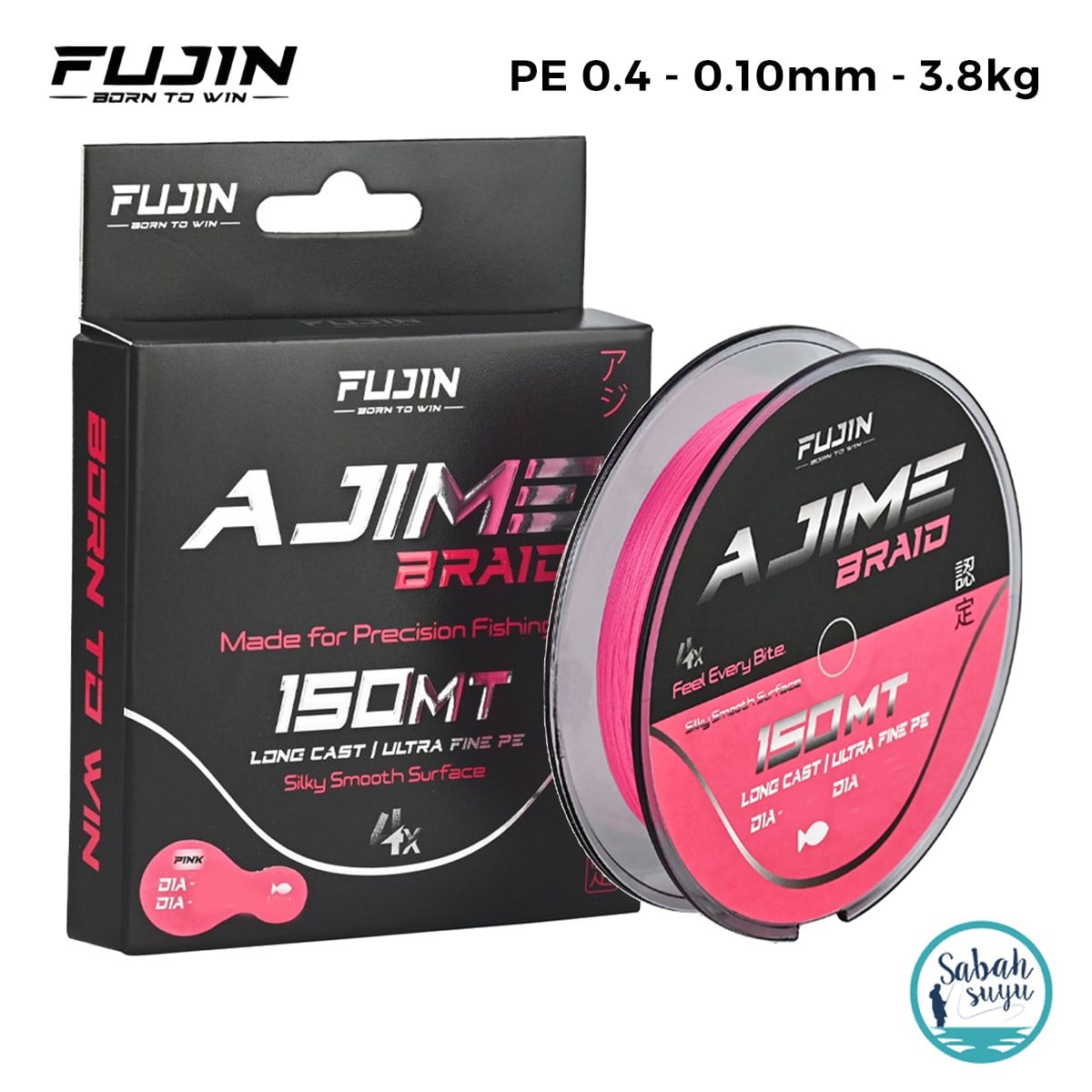 Fujin Ajime Braid 4X İp Misina PE 0.4 0.10mm 3.8kg 150mt Pink
