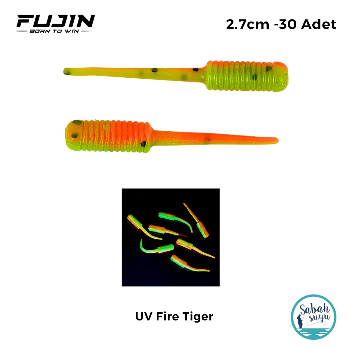 Fujin Baby Fry LRF Silikon 2.7 cm UV Fire Tiger (30 Adet)