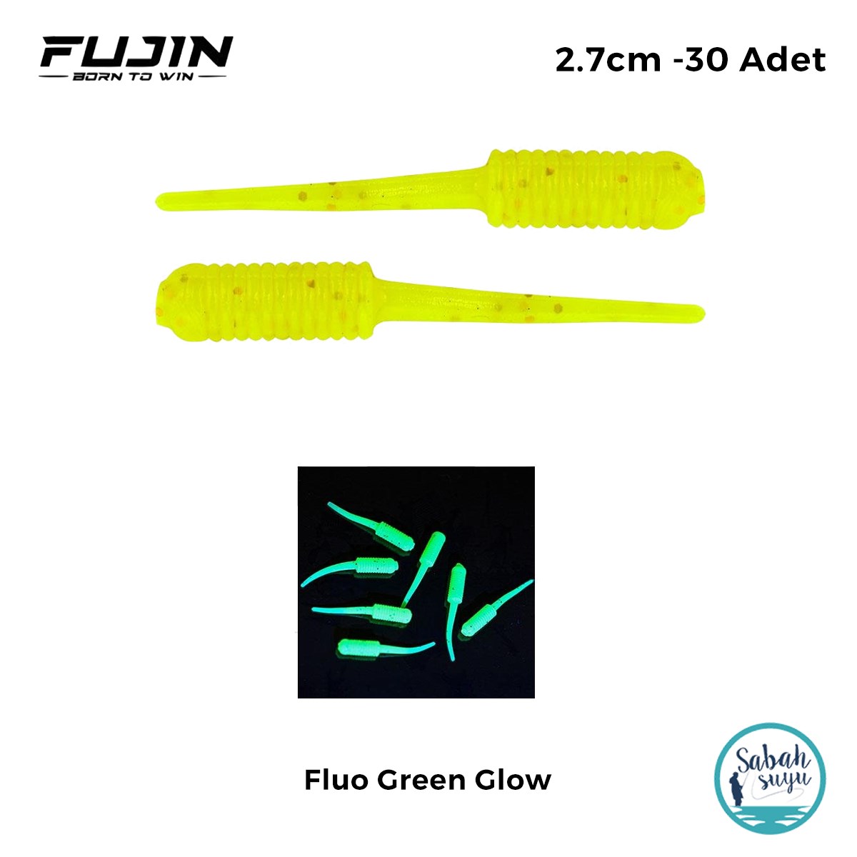 Fujin Baby Fry LRF Silikon 2.7 cm Fluo Green Glow (30 Adet)