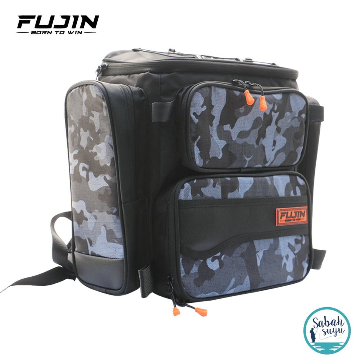 Fujin Black Camo Back Pack - Balıkçı Sırt Çantası