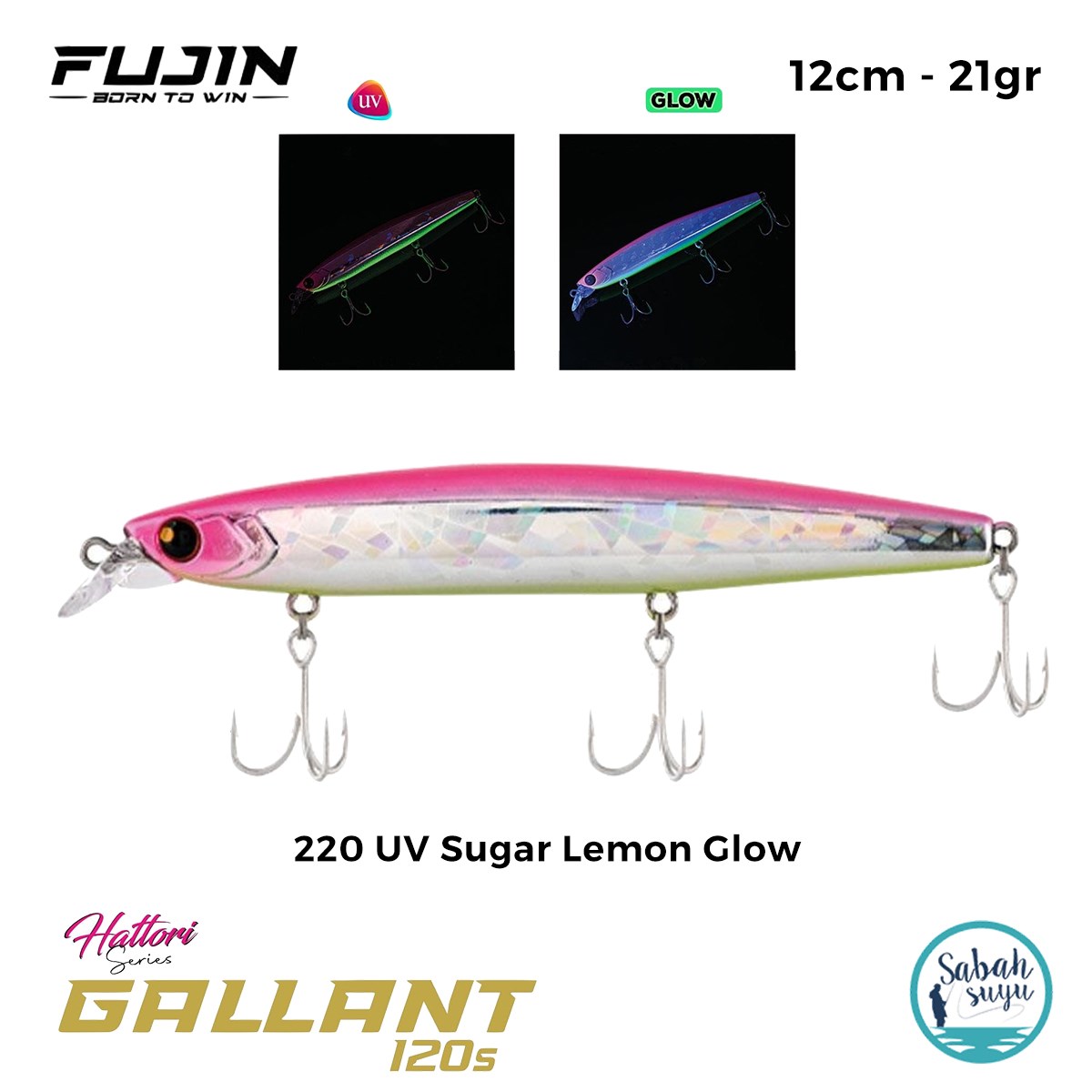 Fujin Gallant 120S 12cm 21gr Maket Balık 220 UV Sugar Lemon Glow