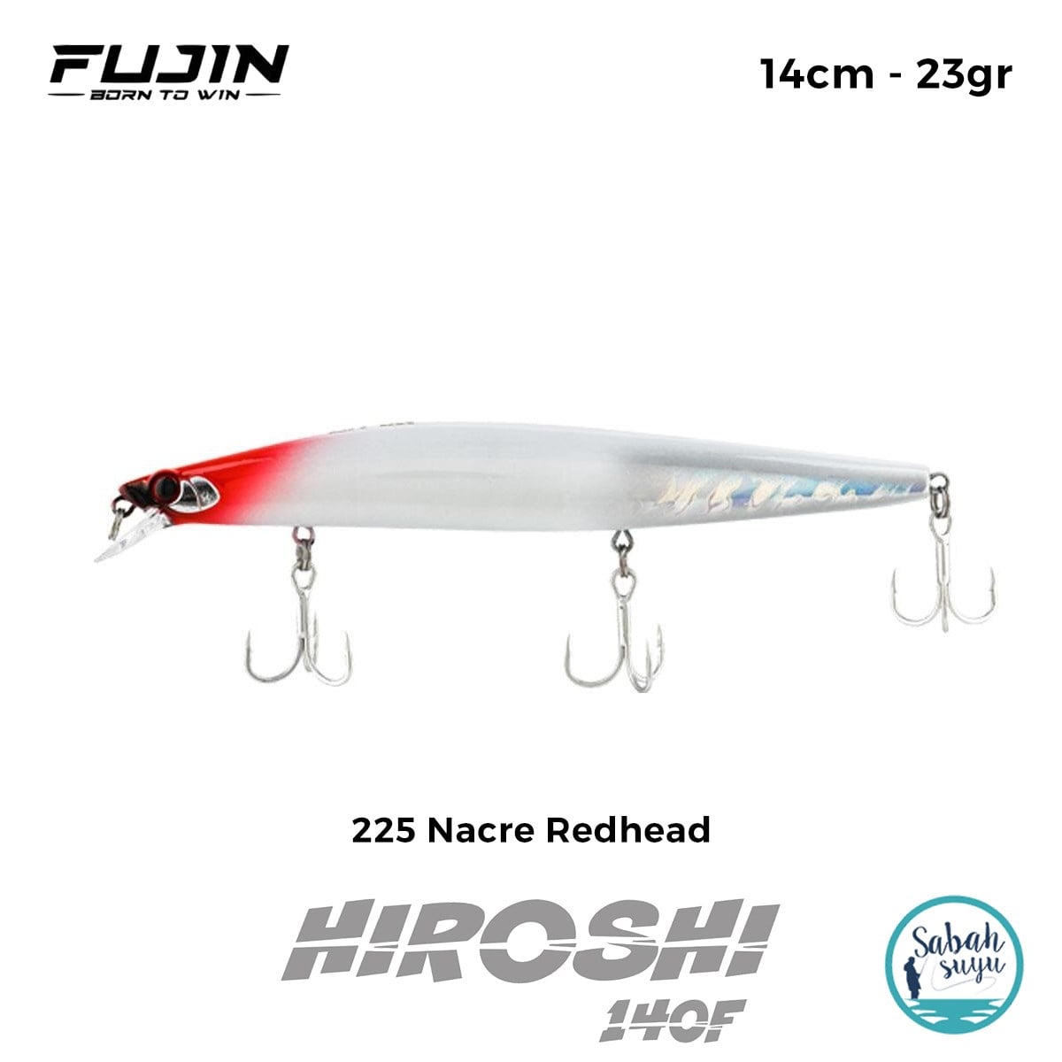 Fujin Hiroshi 140F 14cm 23gr Maket Balık 225 Nacre Redhead