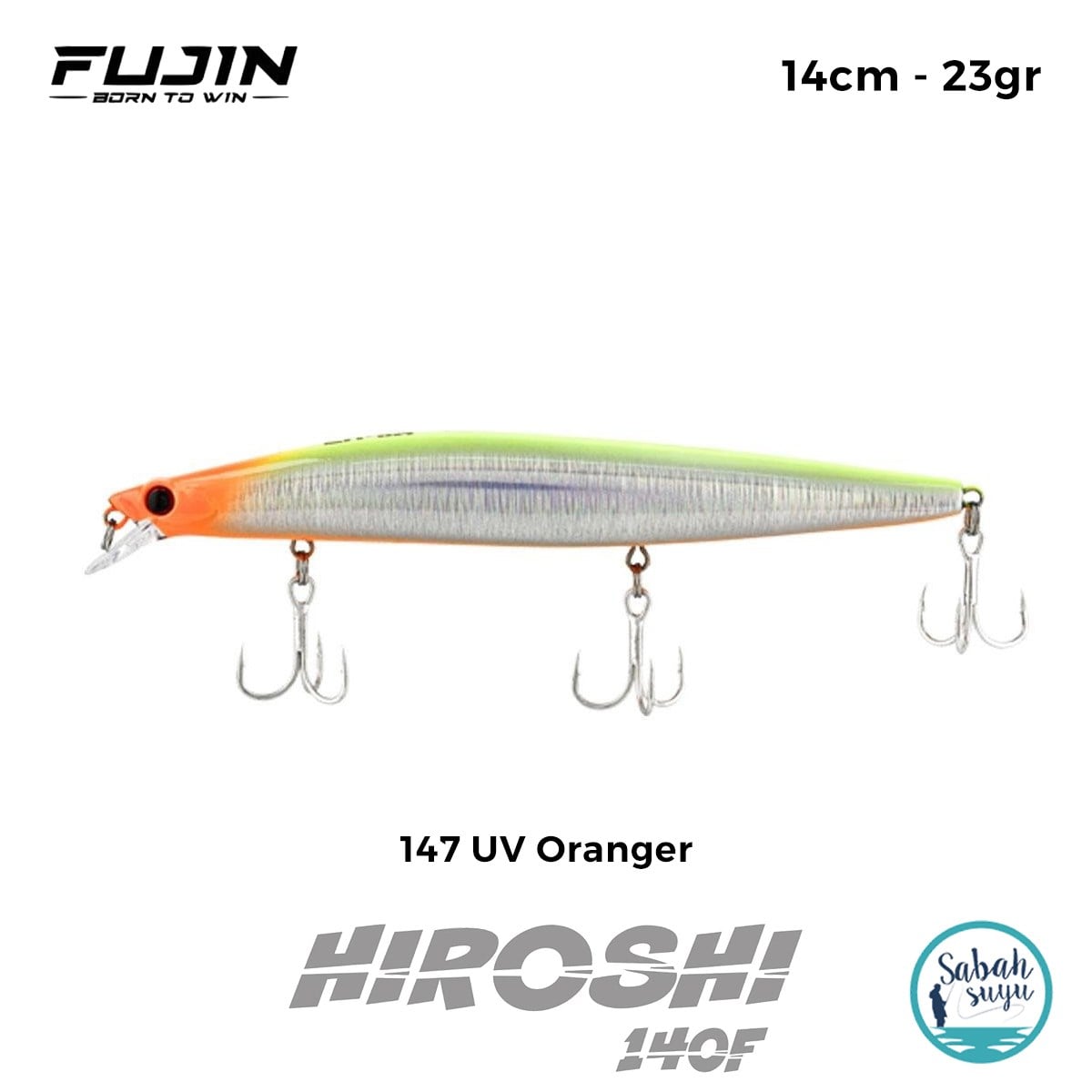Fujin Hiroshi 140F 14cm 23gr Maket Balık 147 UV Oranger