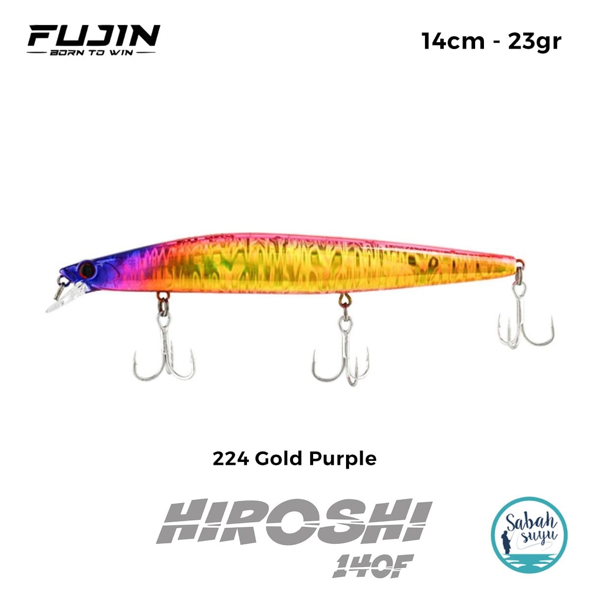 Fujin Hiroshi 140F 14cm 23gr Maket Balık 224 Gold Purple