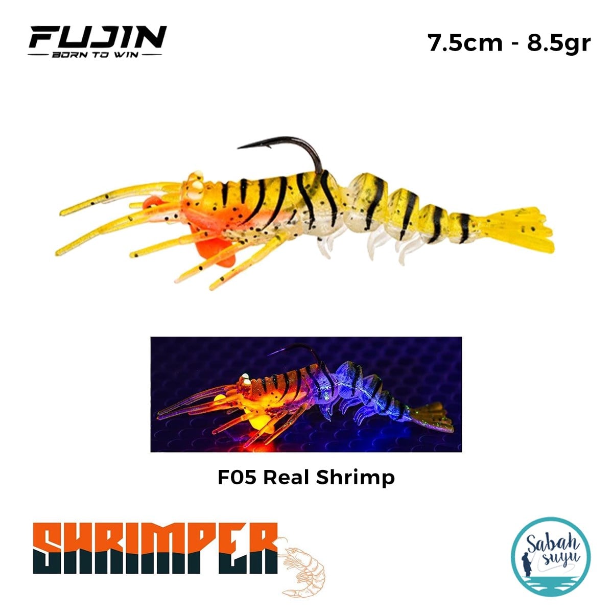 Fujin Shrimper 7.5cm 8.5gr Silikon Karides F05 Real Shrimp