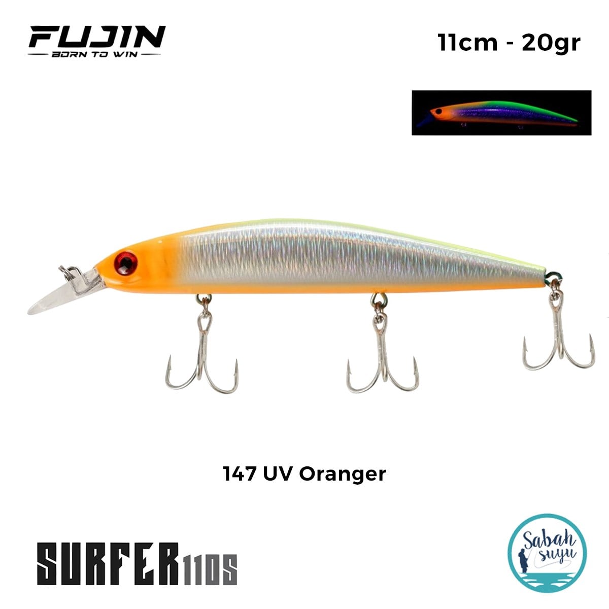 Fujin Surfer 110S 11cm 20gr Maket Balık 147 UV Oranger