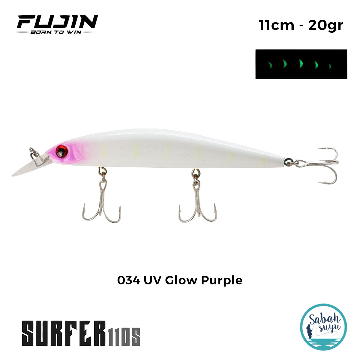 Fujin Surfer 110S 11cm 20gr Maket Balık 034 UV Glow Purple